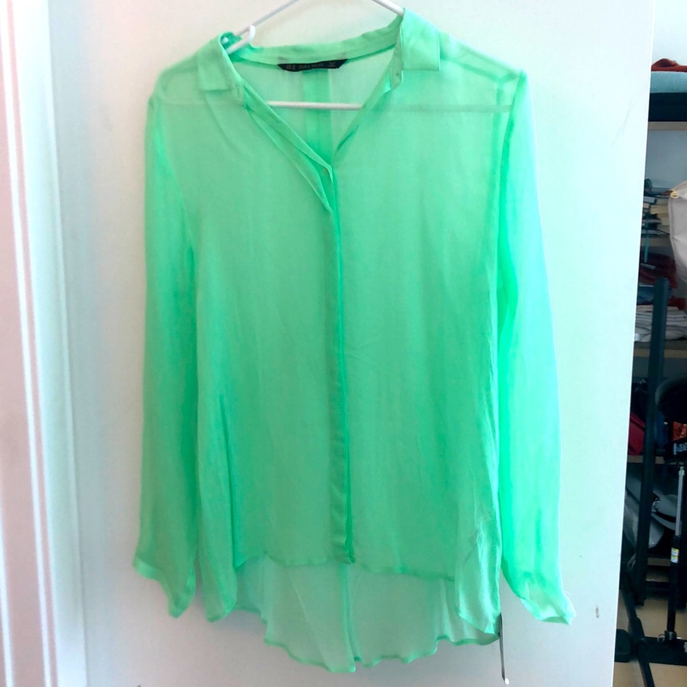 Sheer Green Zara Blouse